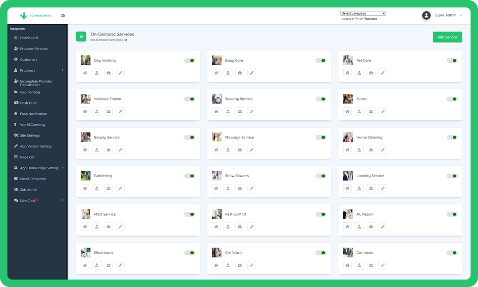 Web Admin Panel Features